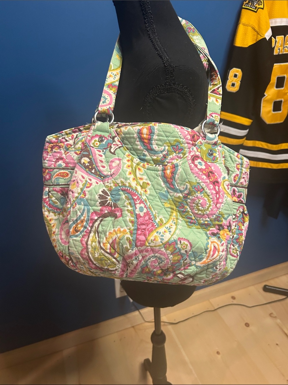 Vera Bradley Tutti Fruti Glenna Paisley Tote Bag in Mint & Pink